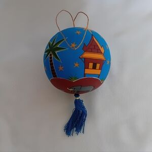 Colorful Hand-Painted Ornament with Tassel